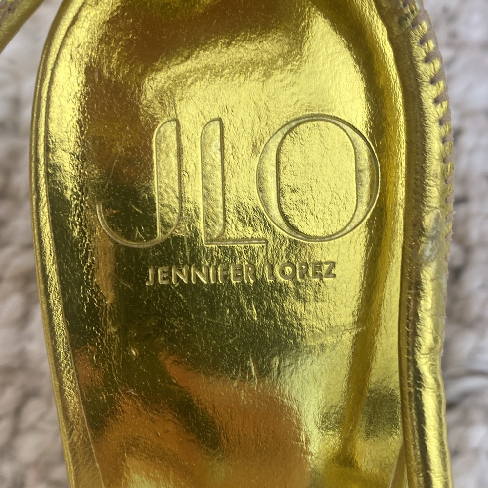JLO | Elegant Gold Strappy Women's Heels - Picture 5 of 12